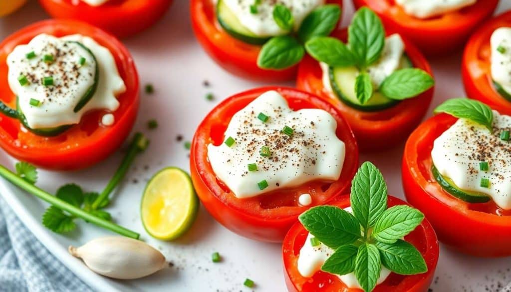 Tomates farcies au concombre et fromage frais : une recette rafraîchissante