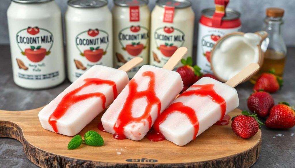 Glaces popsicle au lait de coco et fraises : recette rafraîchissante