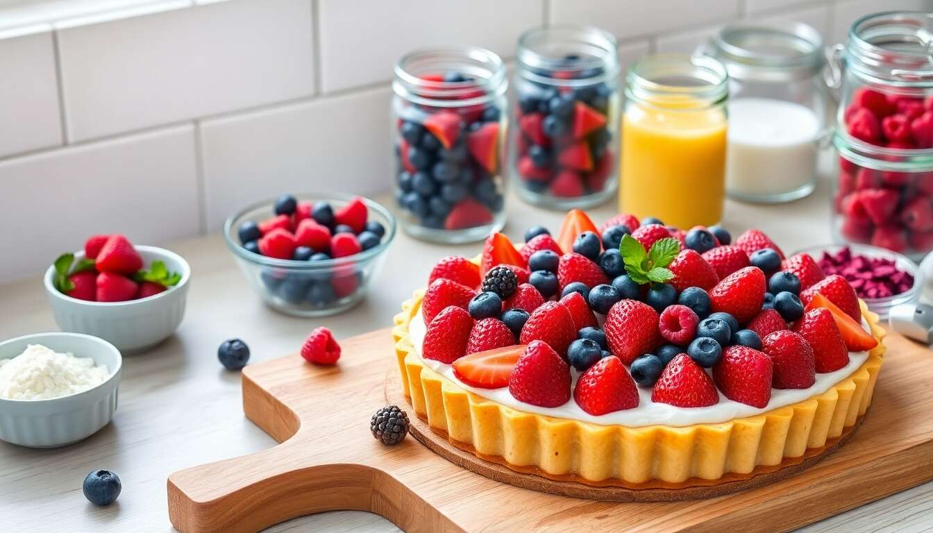 Tarte aux fruits rouges : fraises, myrtilles & framboises