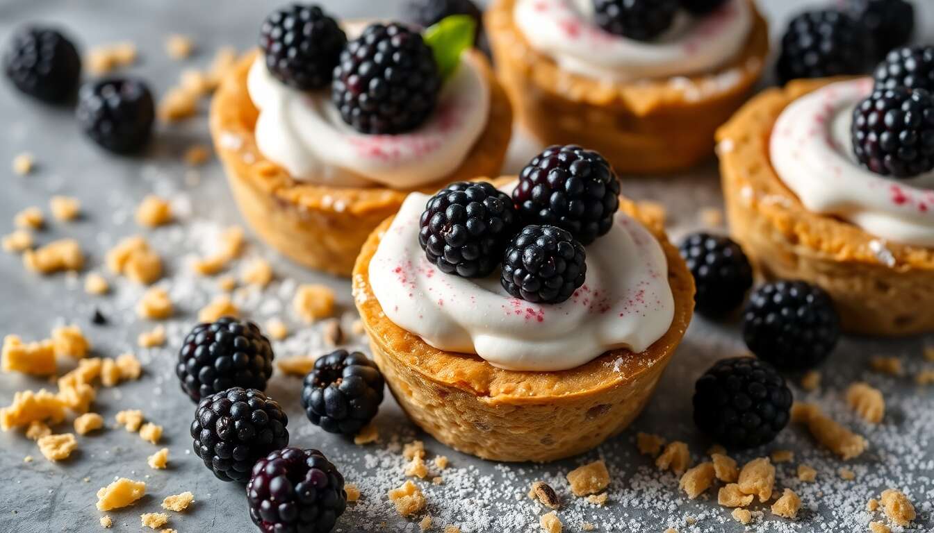 Tartelettes aux mûres : crème mascarpone et spéculoos