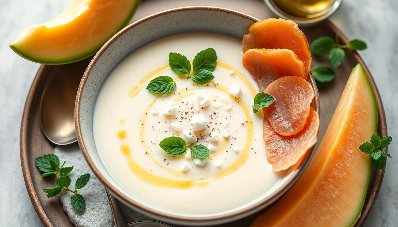 Soupe froide au melon : recette estivale rafraîchissante