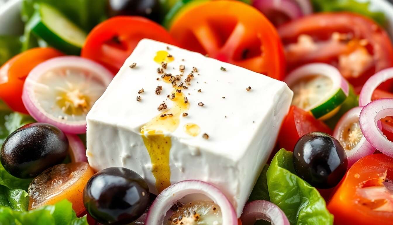 Salade fraîcheur au fromage grec : recette savoureuse