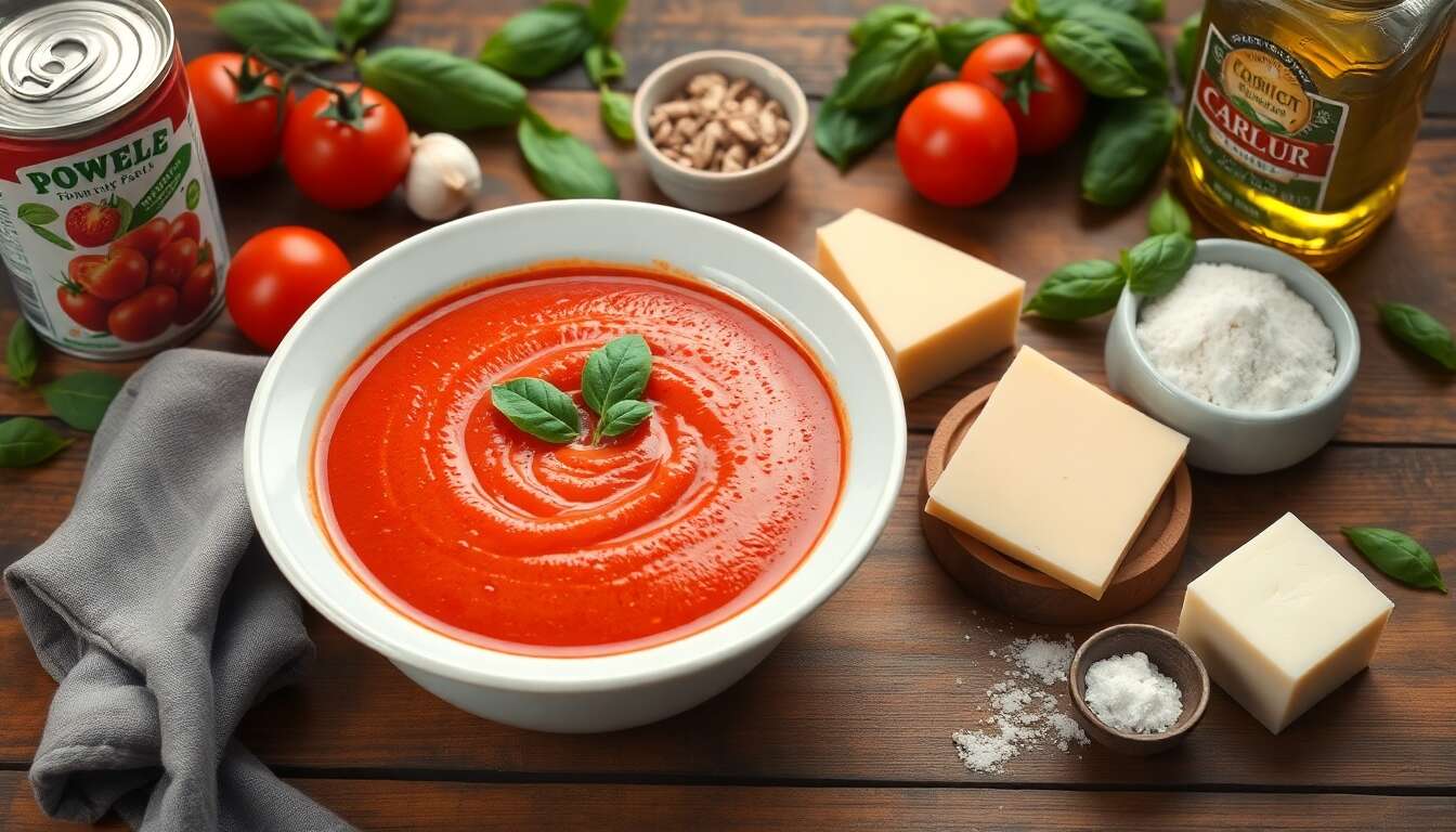 Velouté de tomates au basilic et fromage : recette gourmande