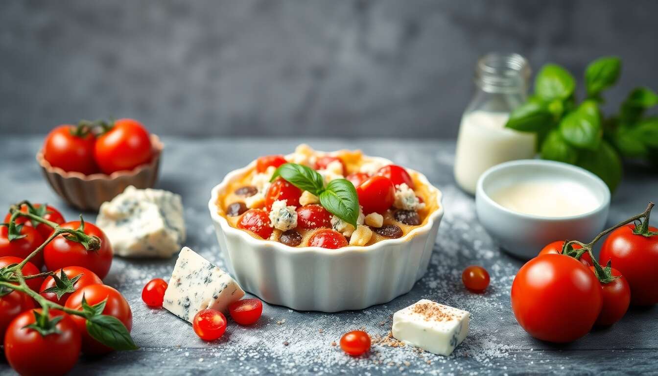 Recette Clafoutis Tomates Cerise et Bleu