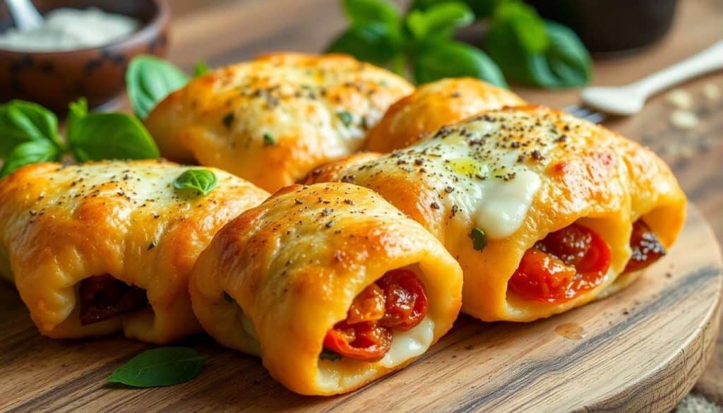 Rouleaux Croustillants Tomate Mozza Basilic : recette Facile et Rapide