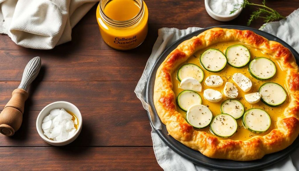 Tarte fine courgettes et chèvre : recette facile et savoureuse