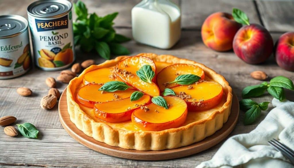 Tarte aux pêches et basilic : recette gourmande et facile
