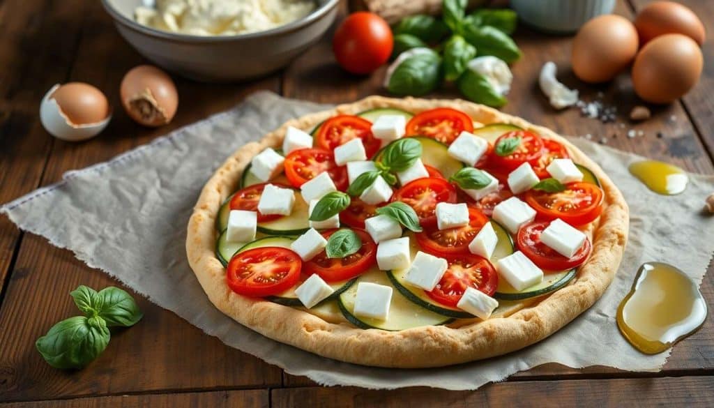 Recette : tarte Courgette, tomate et Mozzarella di Bufala Campana
