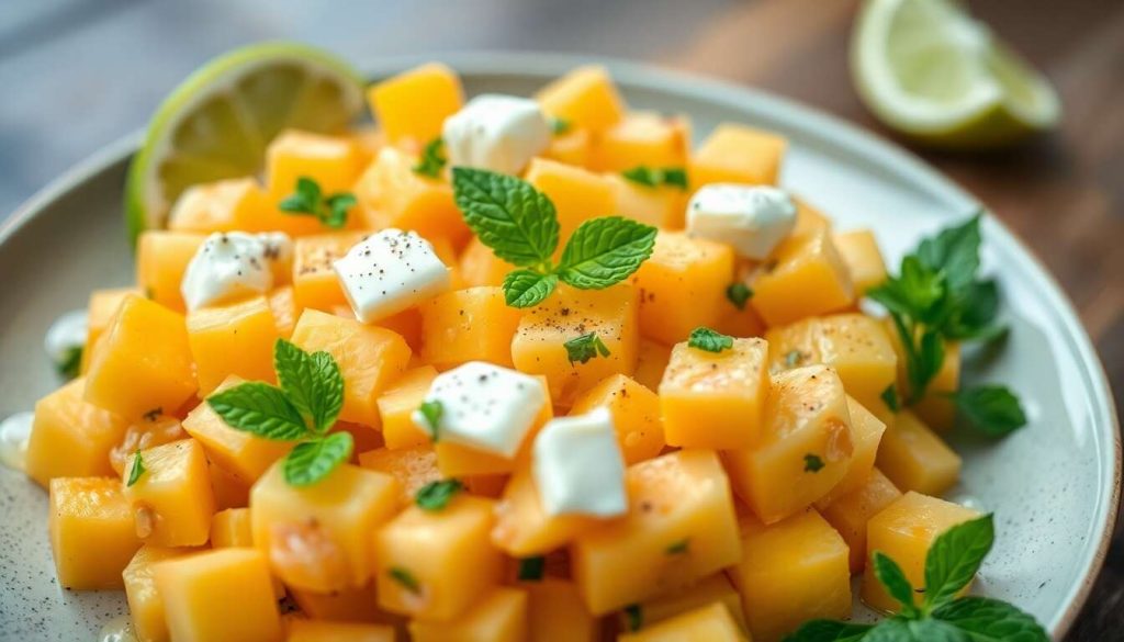 Tartare de melon à la menthe et fromage frais : une recette rafraîchissante