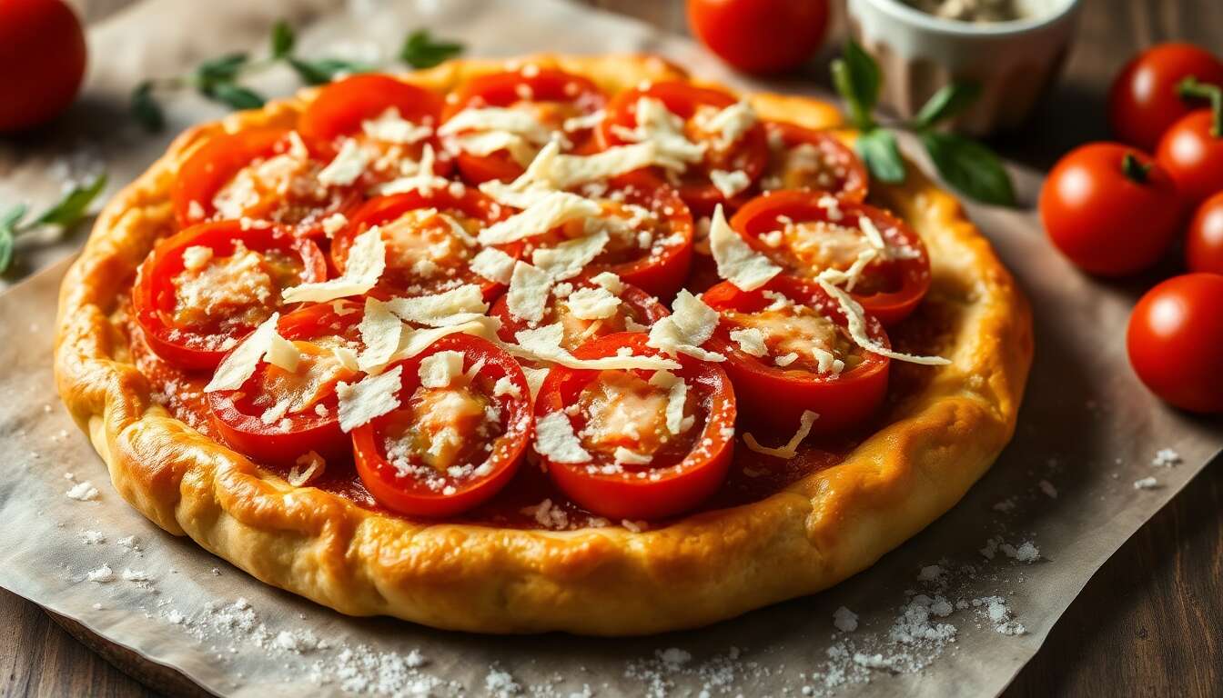 Recette de tarte à la tomate et au fromage