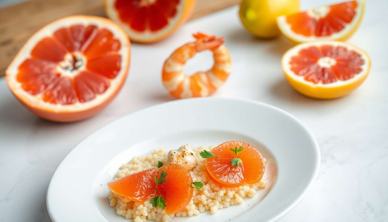 Taboulé Crevettes et Pamplemousse : recette Rapide