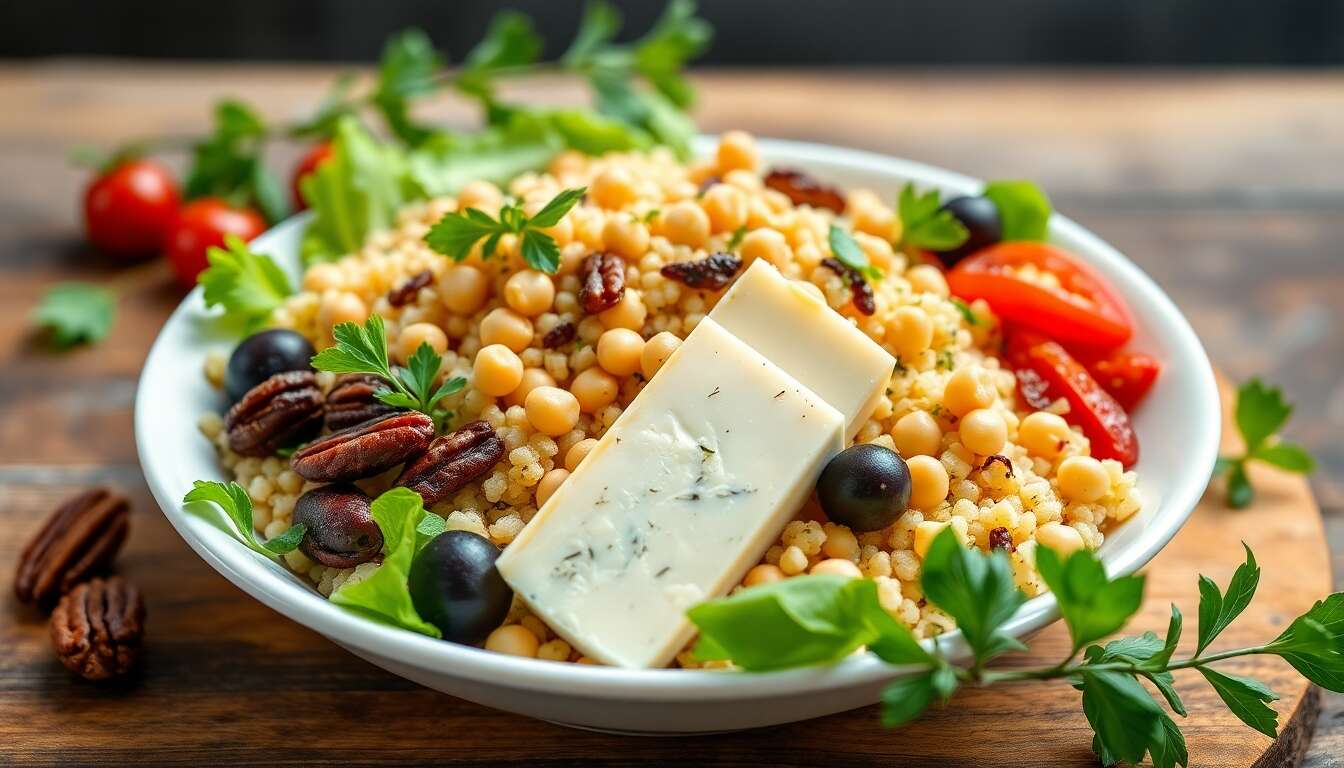 Salade composée au fromage de brebis : recette gourmande