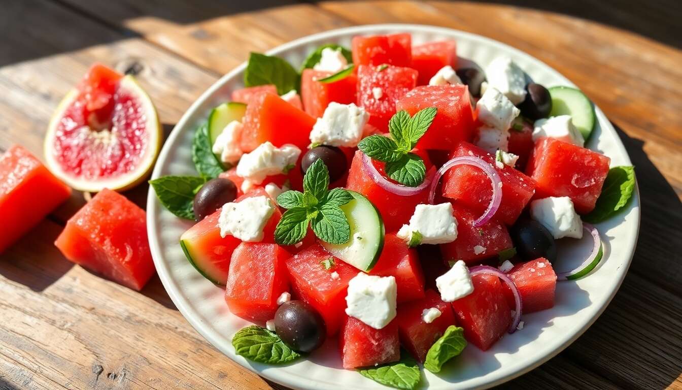 Salade Pastèque et Feta : recette Fraîche et Gourmande
