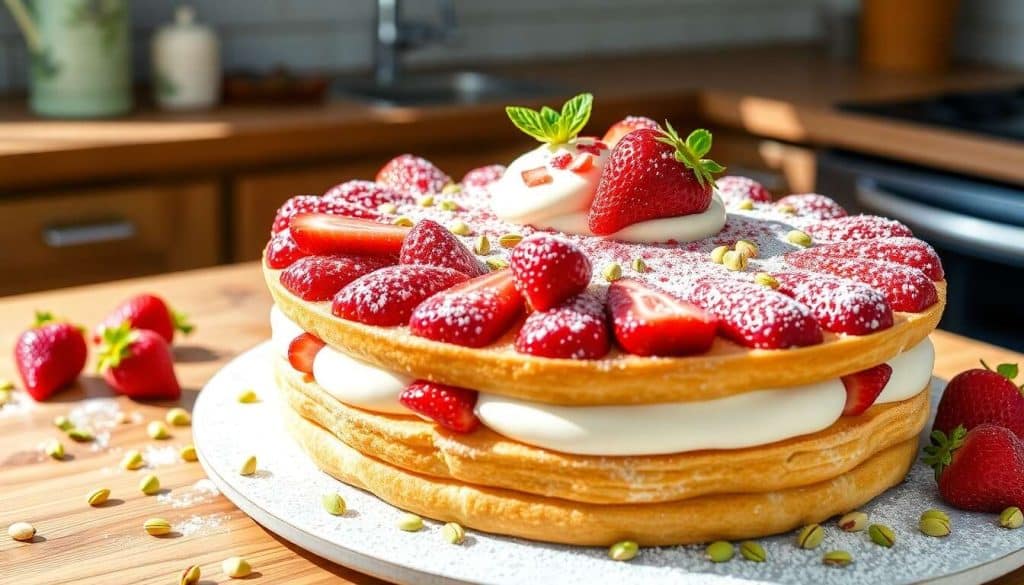 Charlotte fraises et pistache sans cuisson