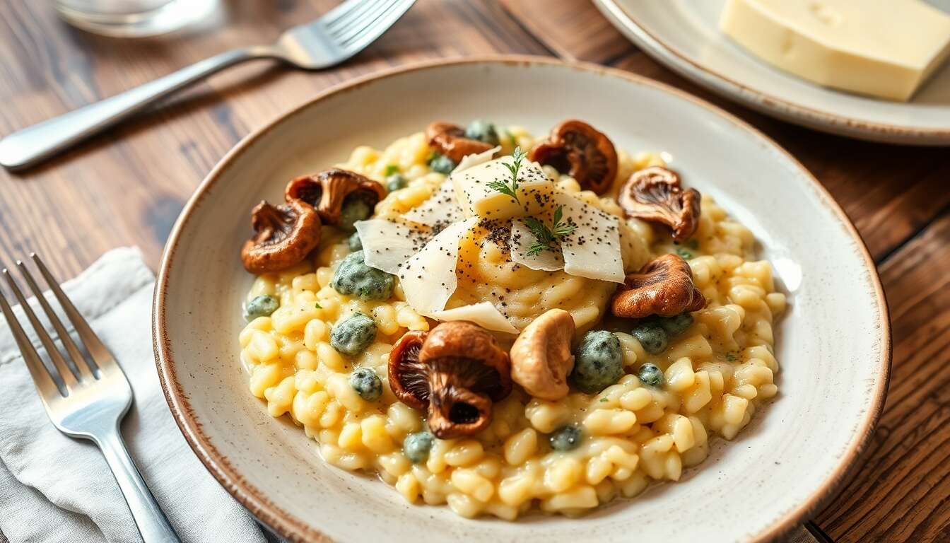 Risotto aux chanterelles : recette savoureuse à la sauce au bleu