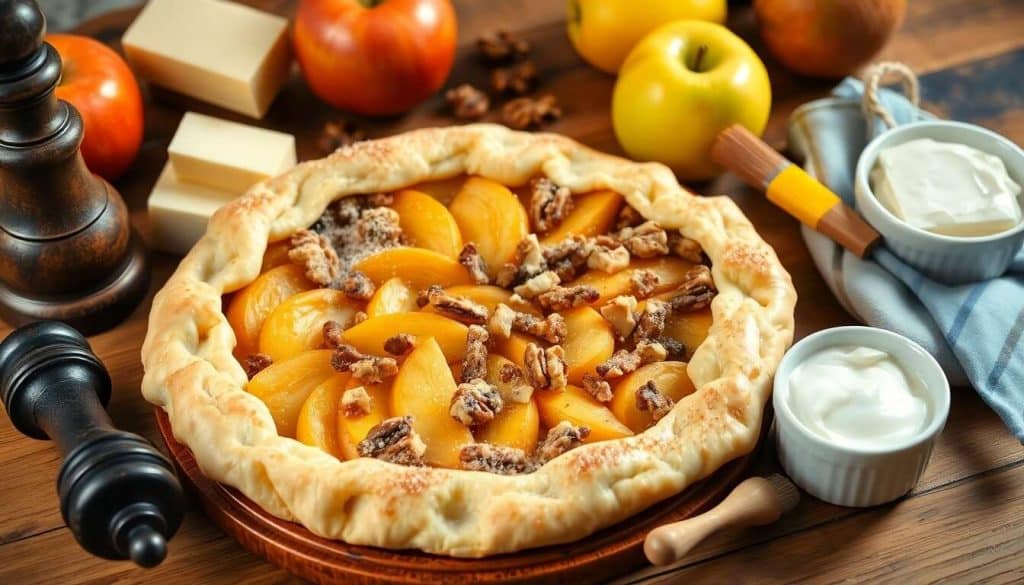 Recette de tourte feuilletée pommes, roquefort et noix