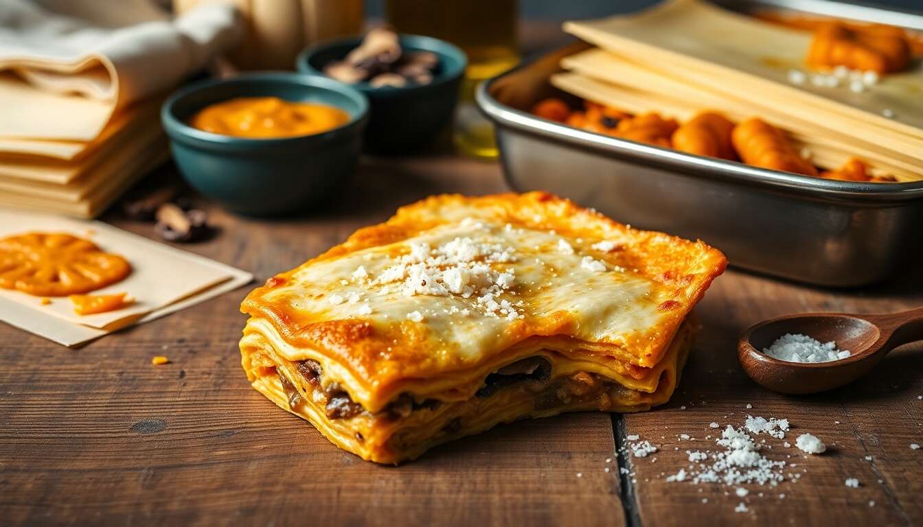 Lasagnes aux cèpes et potimarron : recette d'automne savoureuse