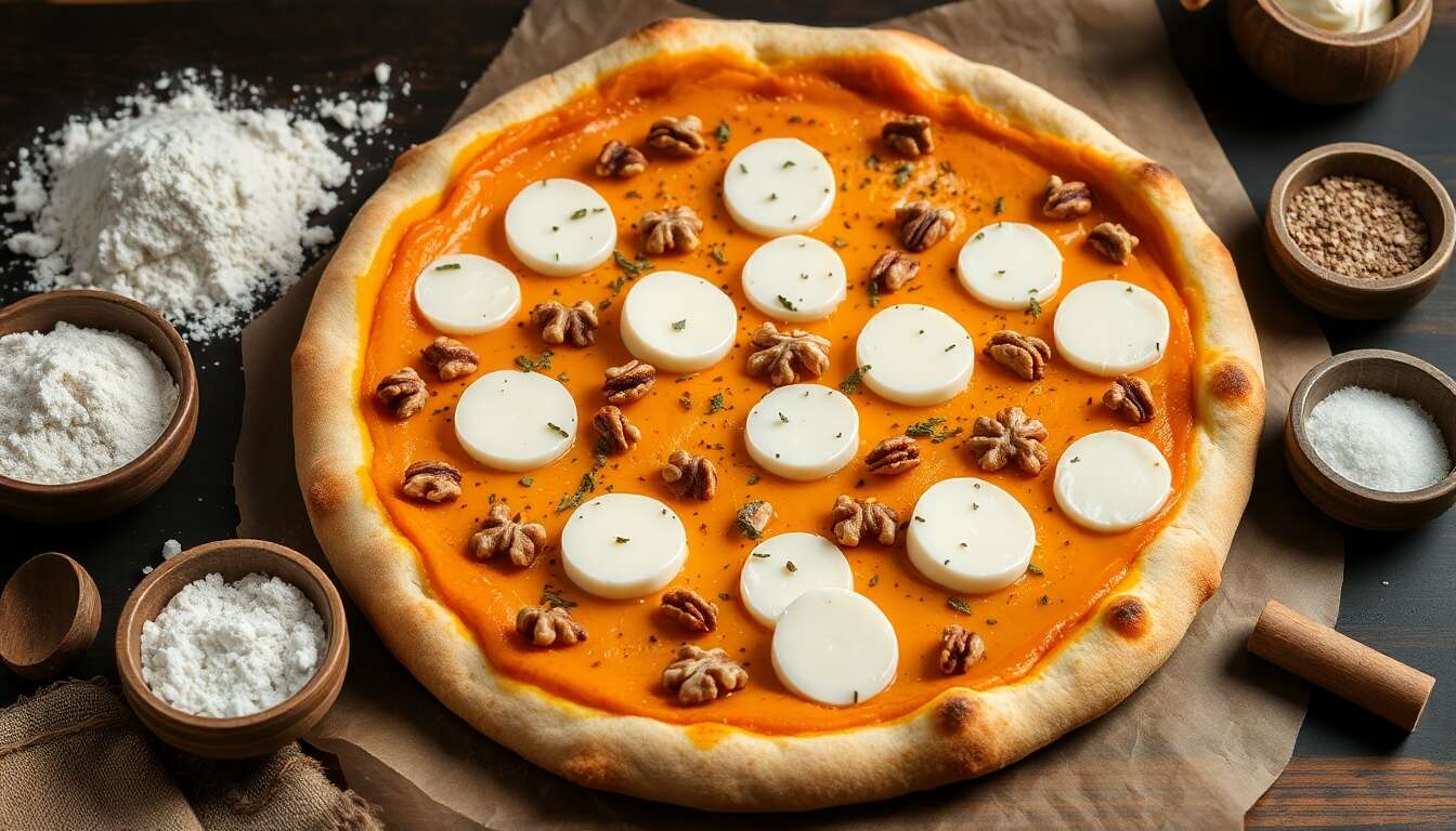 Pizza potimarron poireaux fromage : recette gourmande