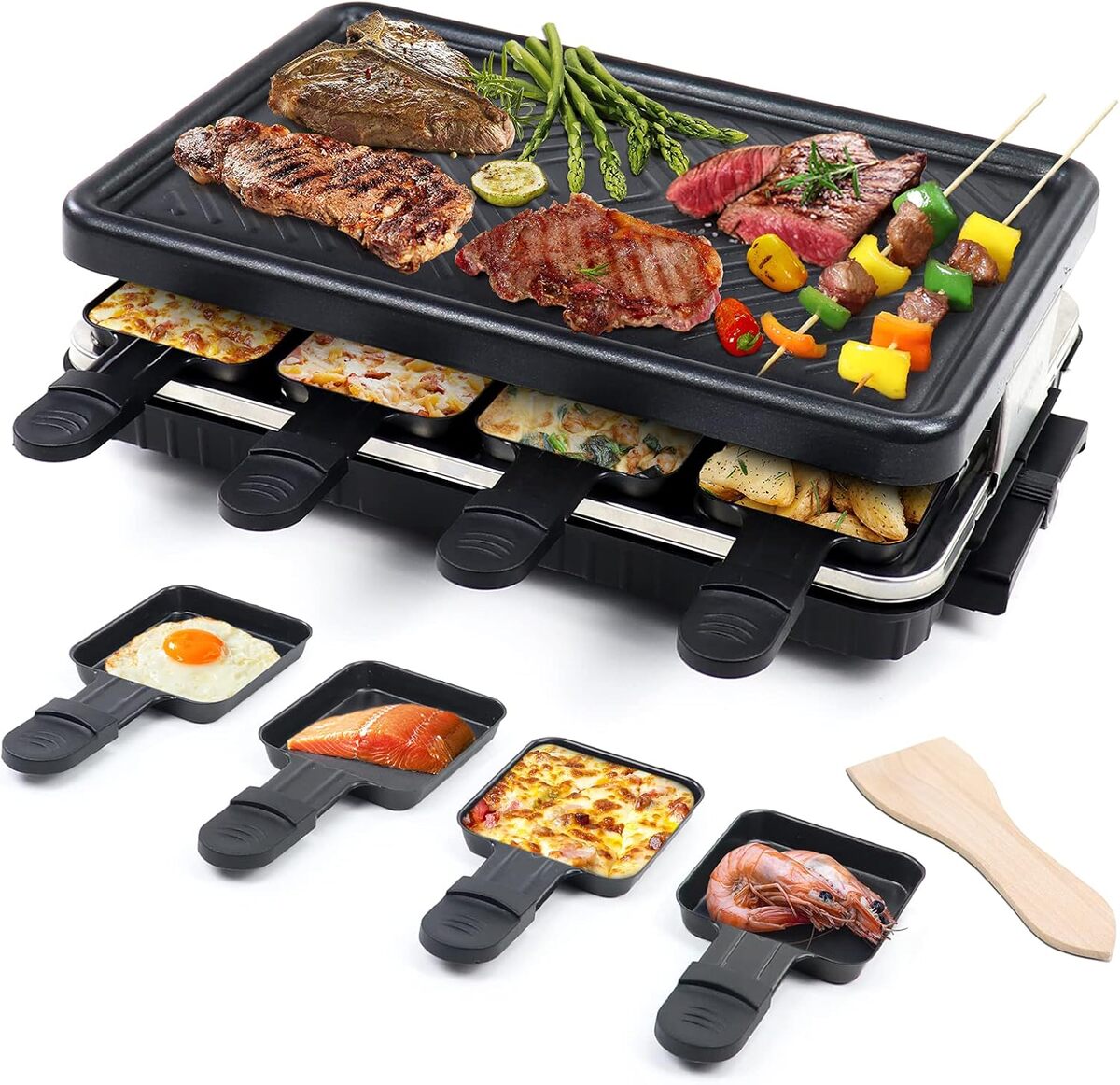 Test du grill à raclette électrique 1300 W pour 8 personnes