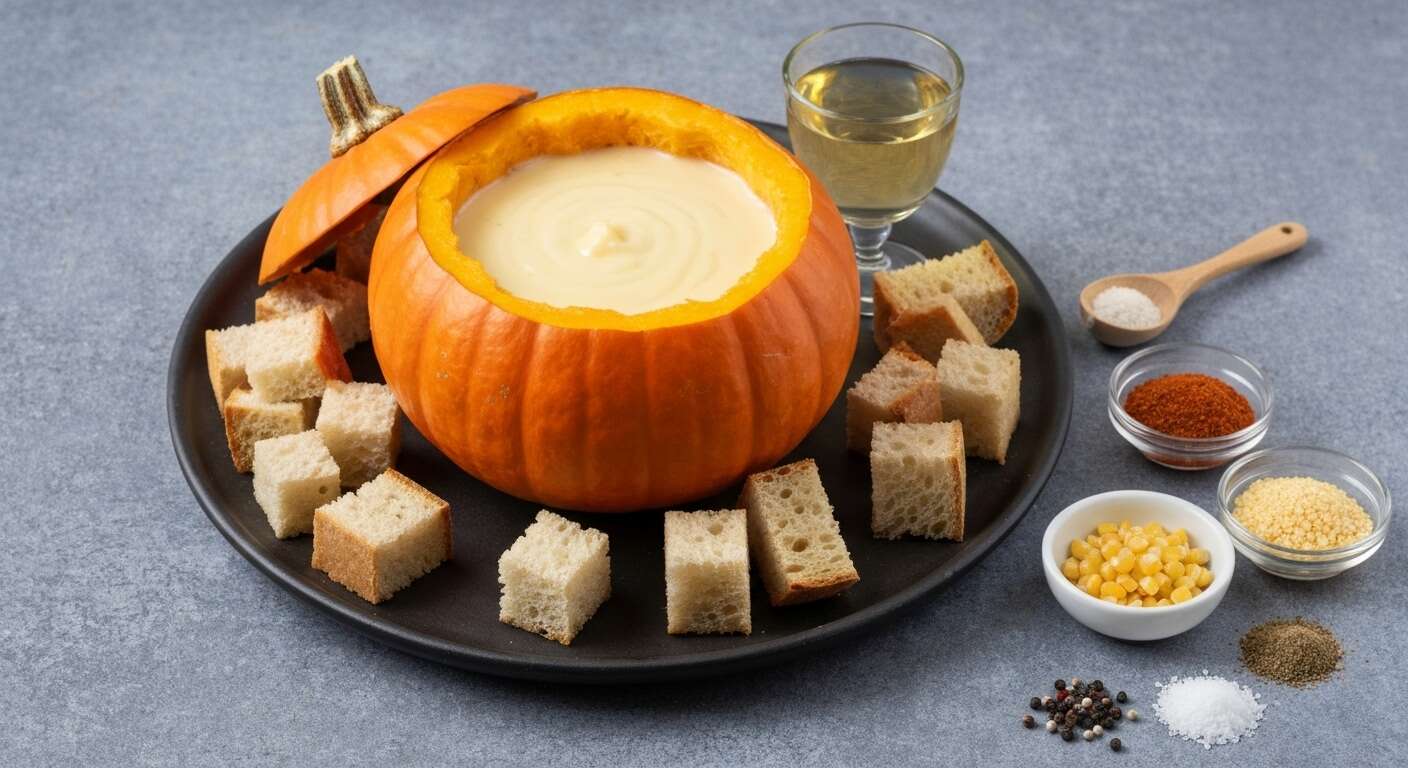Fondue à la citrouille et au cheddar : recette gourmande