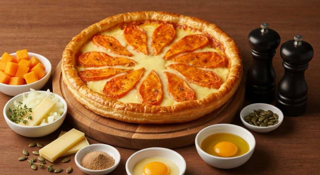 Tarte feuilletée au potimarron et raclette : recette gourmande