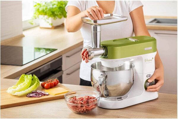 Sencor Robot Pâtissier multifonctions, Robot de Cuisine Surpuissant, Moteur 1200W,avec Éclairage Led, 6 Vitesses, Puls et 2 programmes NutriSmart, Kit Accessoires complets - Vert 3780