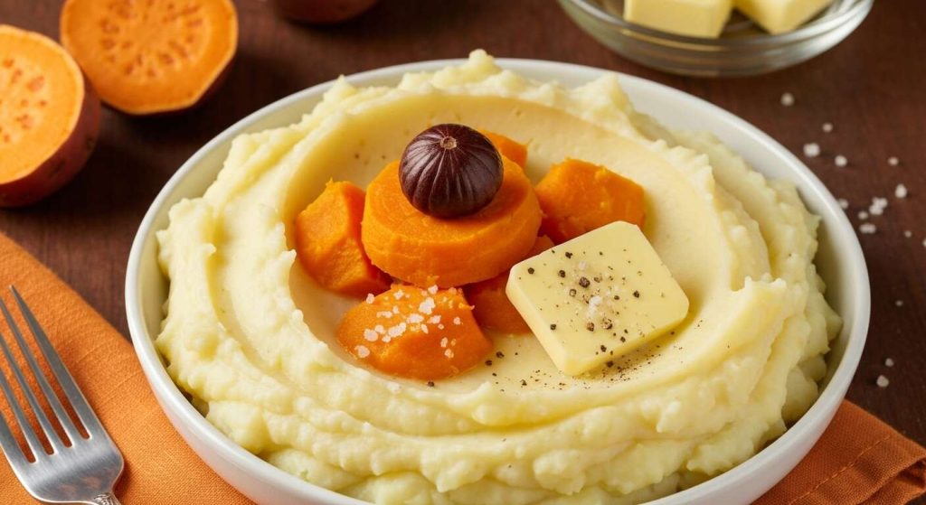 Purée de pommes de terre et patate douce : recette gourmande