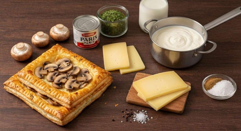 Feuilletés aux champignons et fromage à raclette : recette gourmande