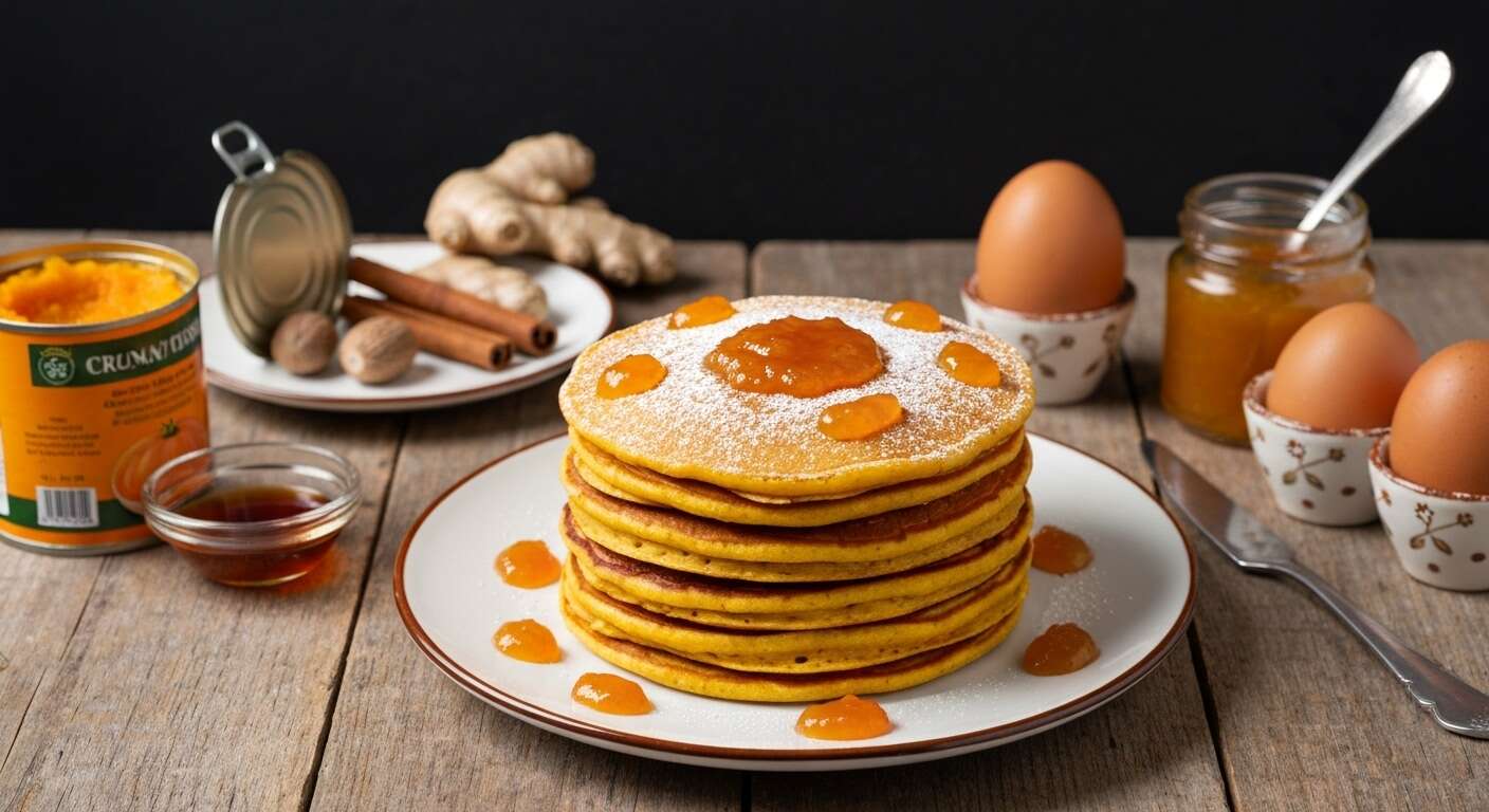 Pancakes au potimarron : recette fourrée à la confiture d'abricot