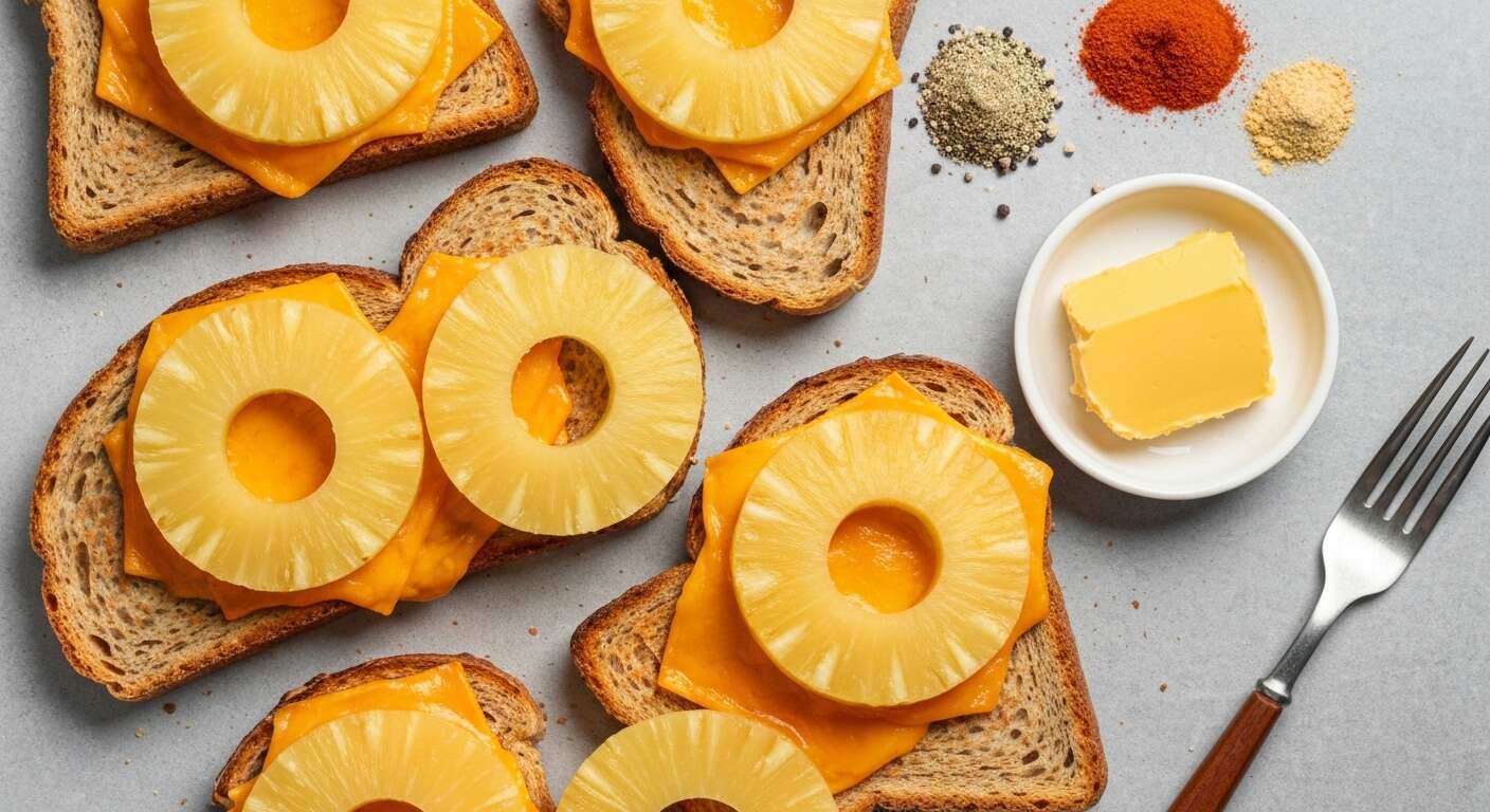 Toasts ananas cheddar : recette gourmande