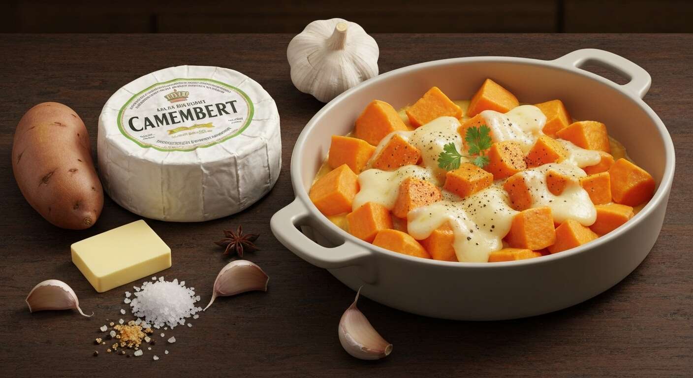 Aligot de camembert à la patate douce : recette gourmande