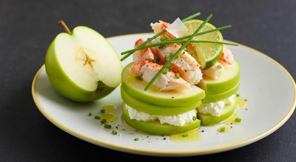 Verrines Pomme Verte et Tourteau au Fromage Frais : recette Gourmande