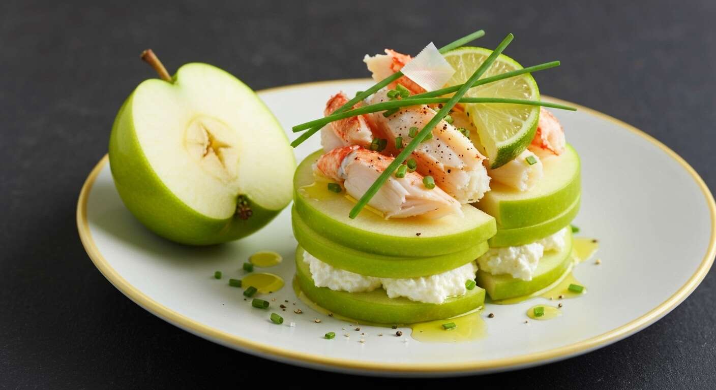 Verrines Pomme Verte et Tourteau au Fromage Frais : recette Gourmande