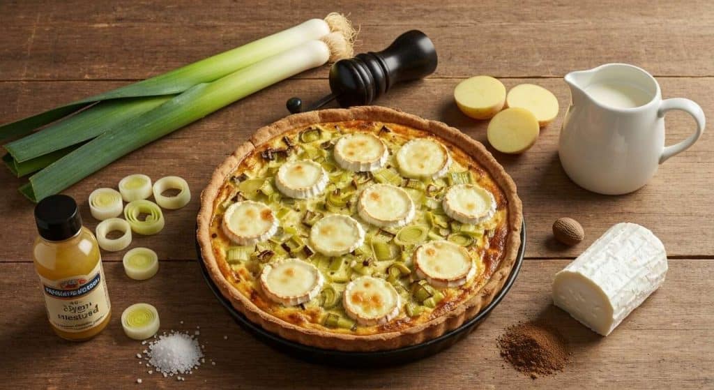 Quiche chèvre frais, poireaux, pommes de terre : recette gourmande