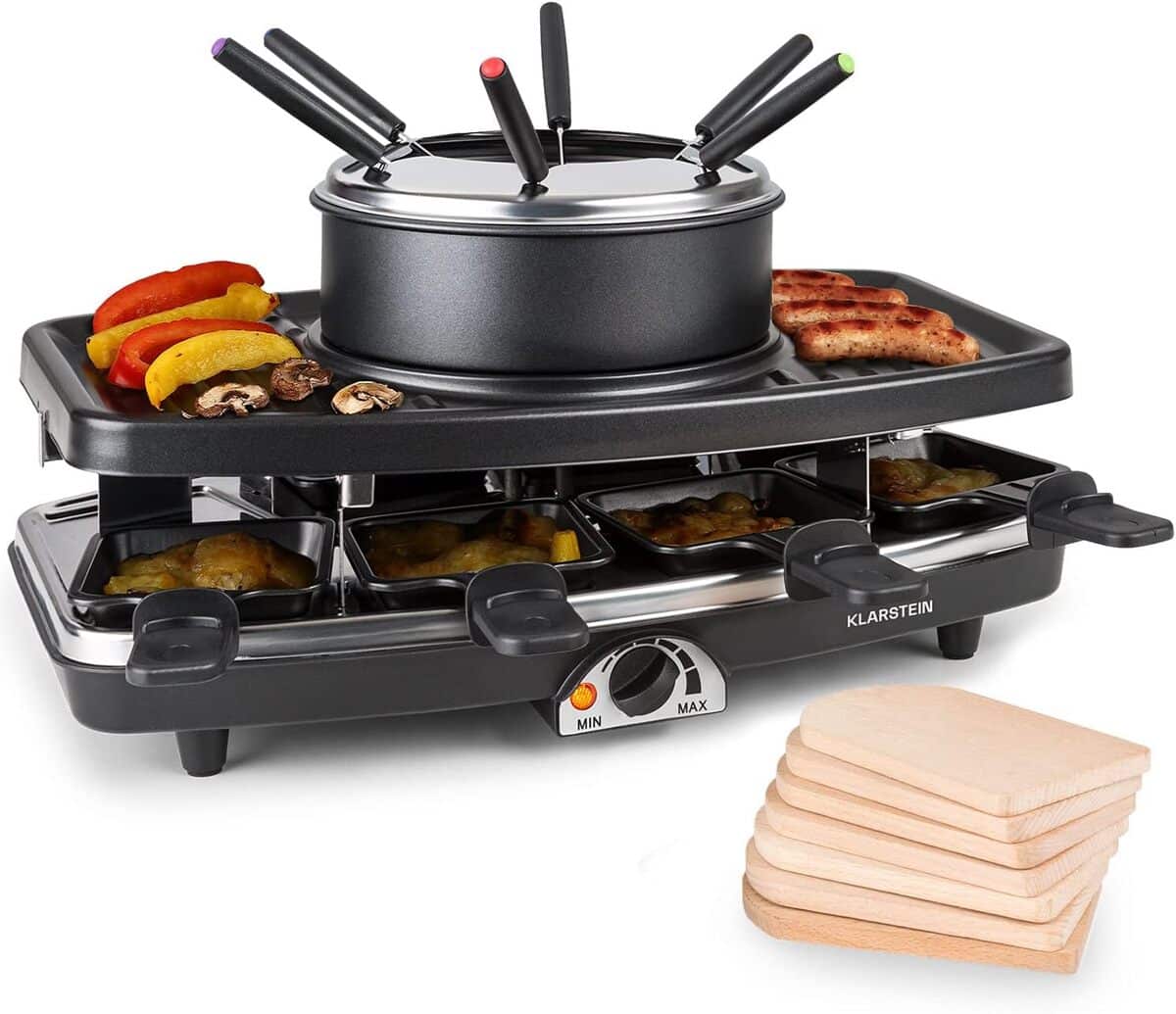 Test du Klarstein raclette-fondue 3-en-1 de 1100W