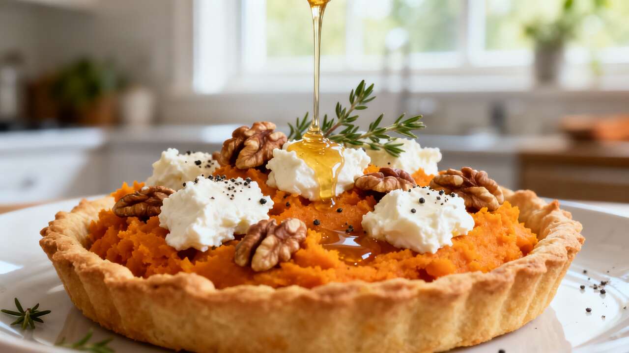 Tartelette patate douce & fromage de chèvre : recette savoureuse