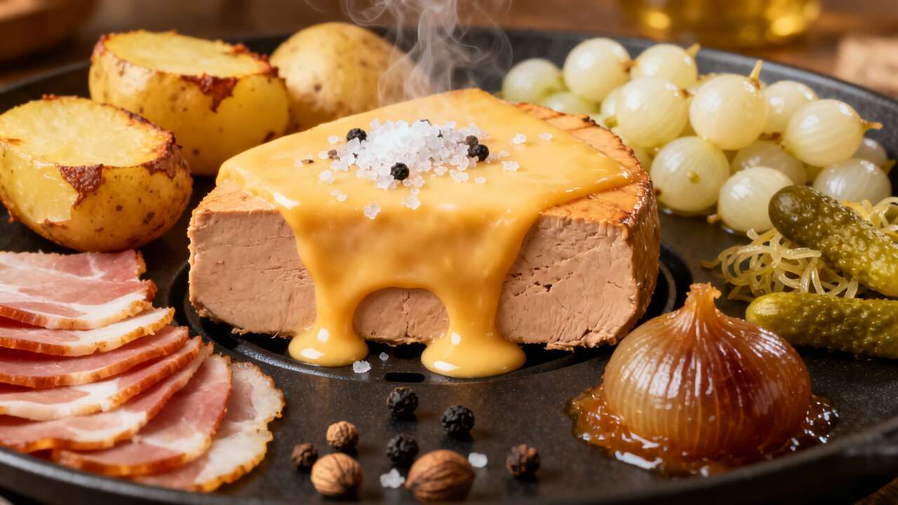 Recette de raclette au foie gras et jambon cru