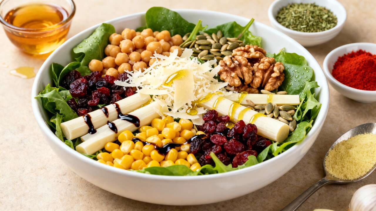 Salade vitaminée et croustillants de fromage : recette gourmande