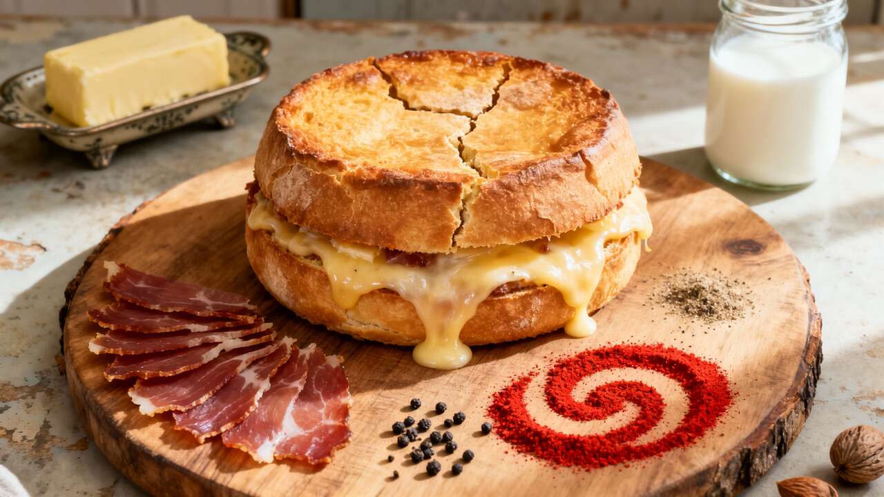 Croque basque : lomo, piment d'Espelette et fromage