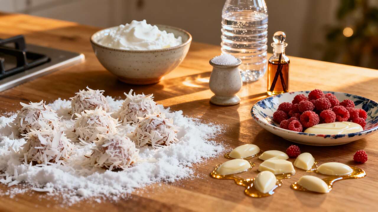 Rochers Coco Framboise au Chocolat Blanc : recette Gourmande