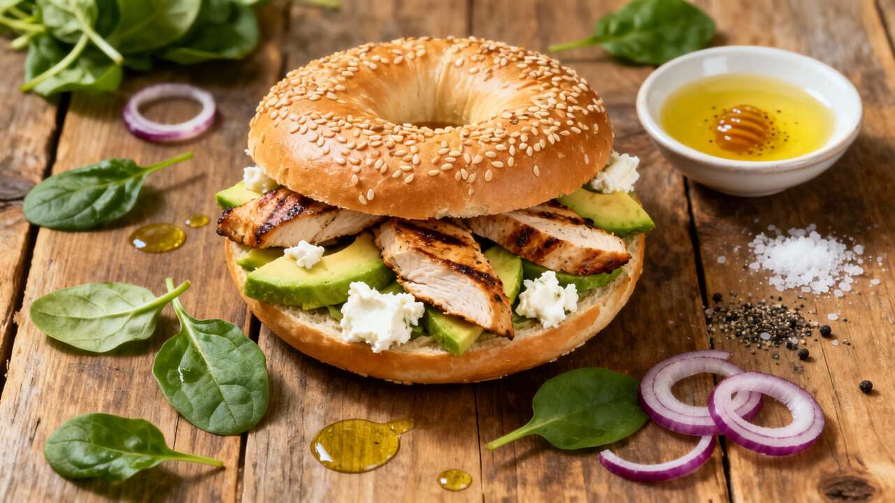 Bagel Poulet-Avocat et Fromage de Chèvre : recette Savoureuse