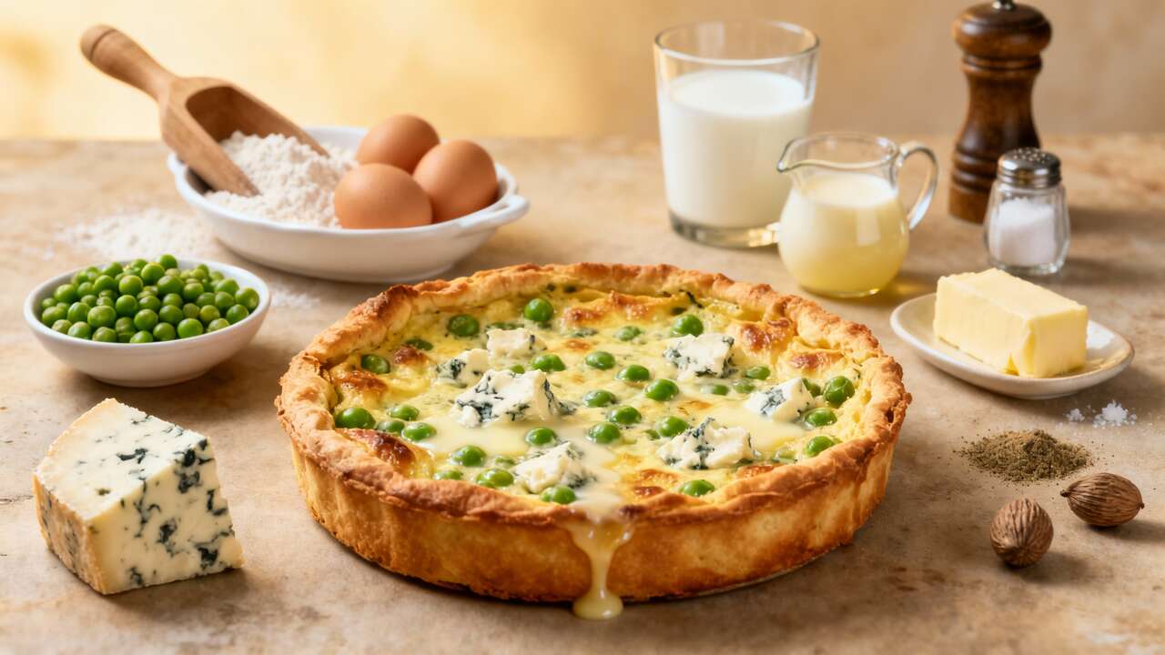 Clafoutis aux Petits Pois et Fromage Bleu : recette Gourmande