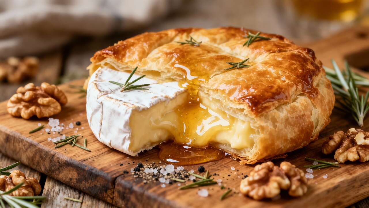 Brie feuilleté au miel et noix : recette gourmande