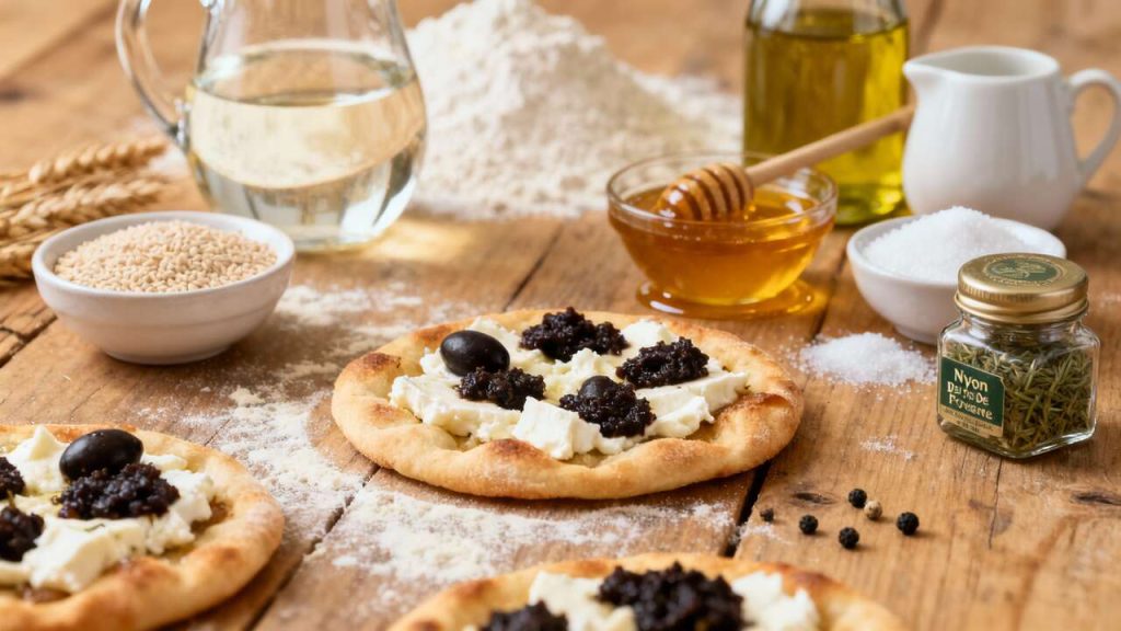 Mini-pizzas au fromage de chèvre frais et tapenade : recette savoureuse