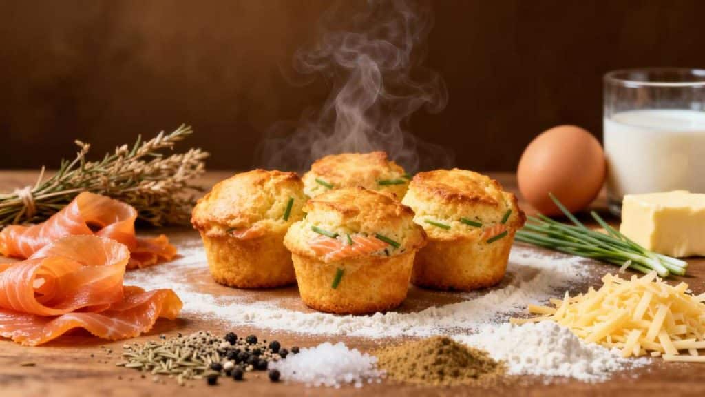 Petits soufflés au saumon et ciboulette : recette fromagère savoureuse