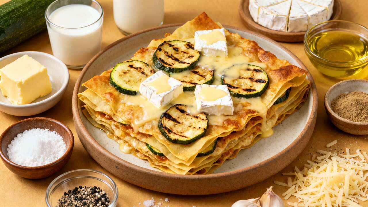 Lasagnes aux courgettes et Camembert : recette savoureuse