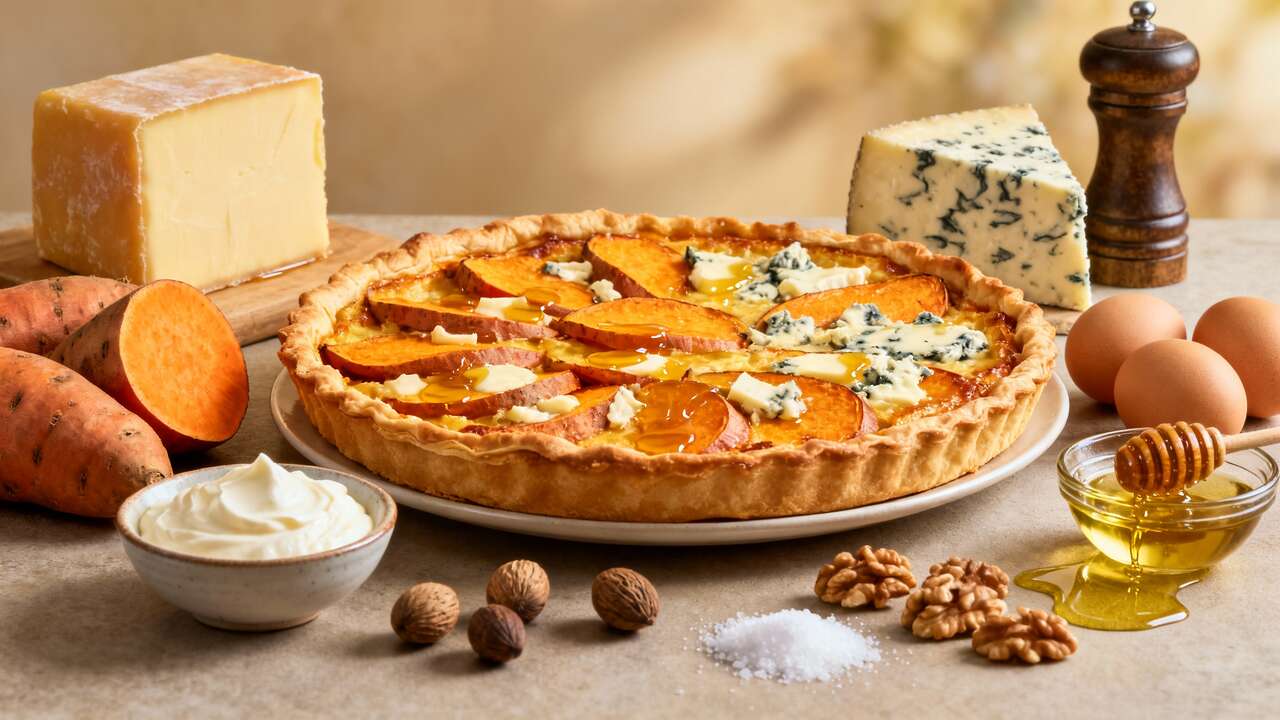Recette de tarte au bleu et patates douces