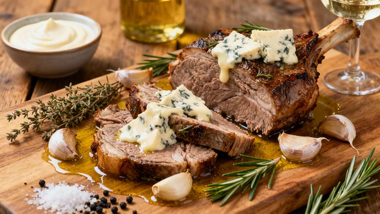 Recette de gigot d'agneau au bleu