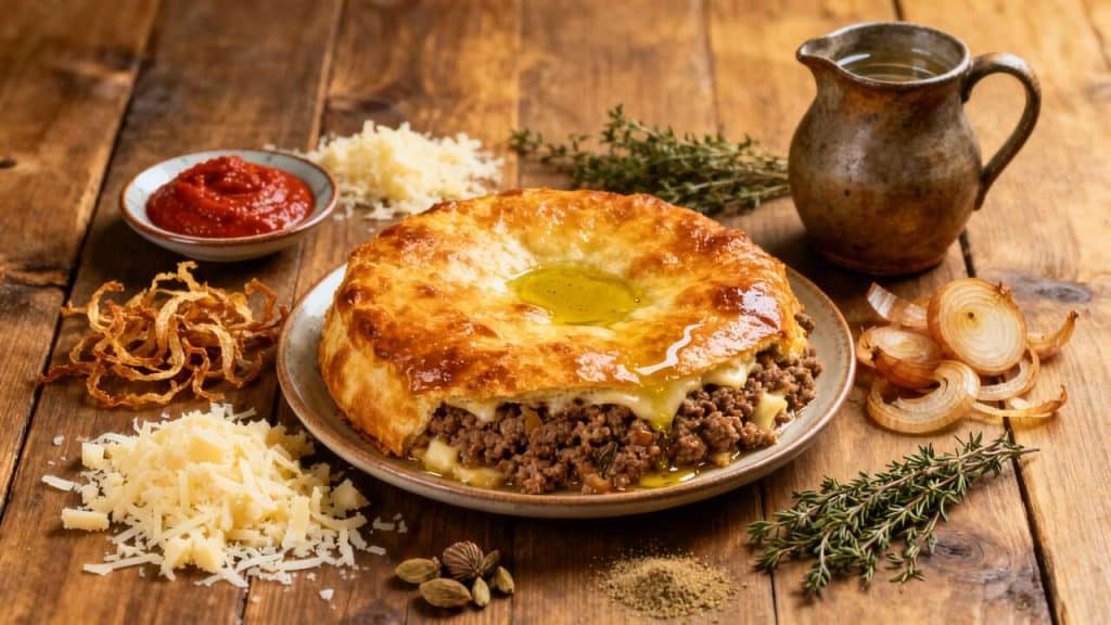 Gâteau à la viande hachée et fromage : recette savoureuse
