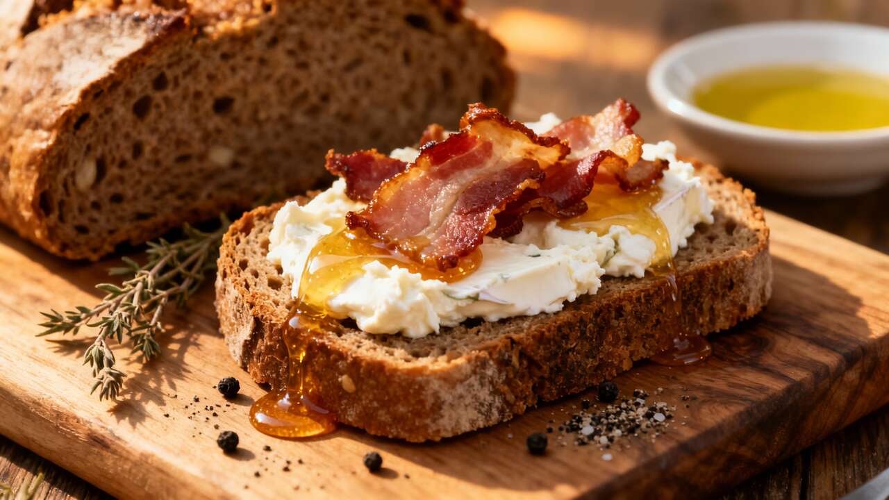 Tartine aux lardons et fromage de chèvre frais : recette gourmande et facile